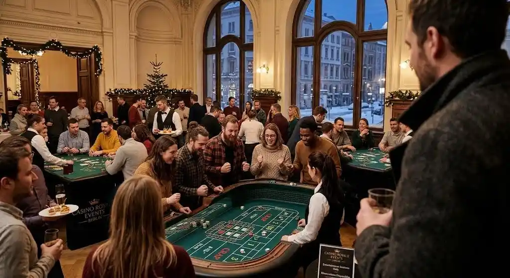 Ekskluzywne miejsce offline przeznaczone do organizacji imprez, oferujące płatne rezerwacje na sesje gier hazardowych (ruletka, poker, blackjack) wyłącznie w celach rozrywkowych